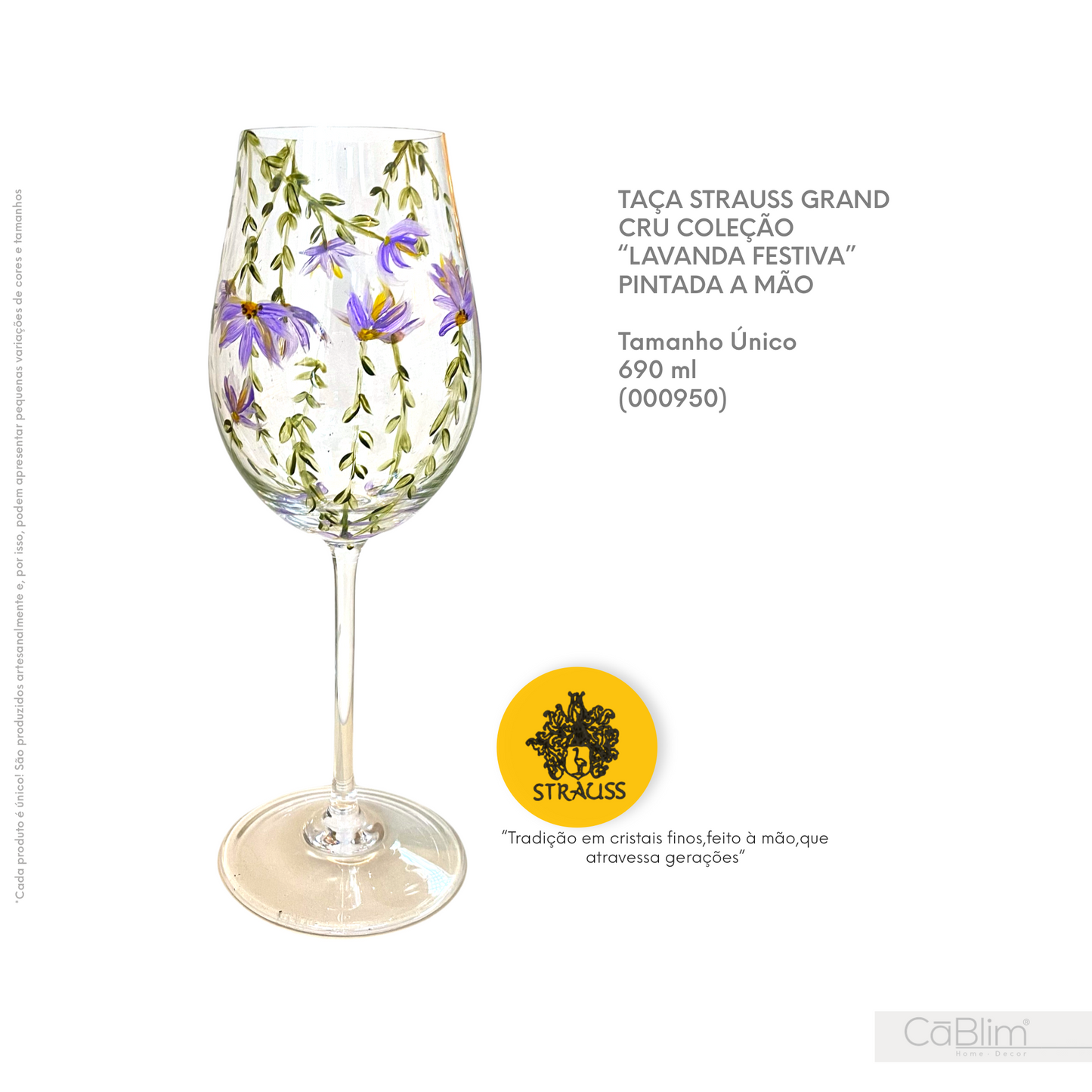 Taça Strauss Grand Cru Coleção Lavanda Festiva Pintada A Mão