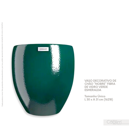 Vaso Decorativo de Chão Nobre Fibra de Vidro Verde Esmeralda