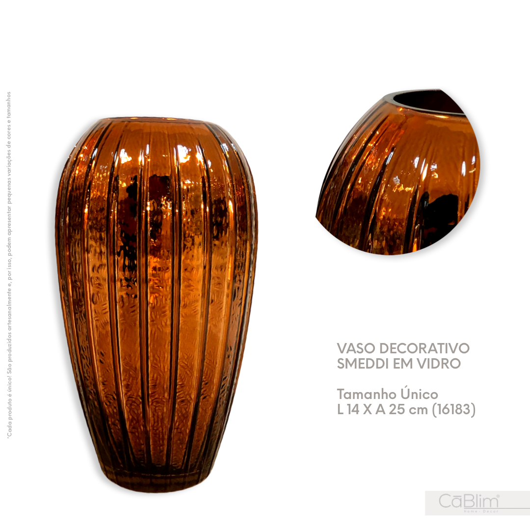 Vaso Decorativo Smeddi em Vidro