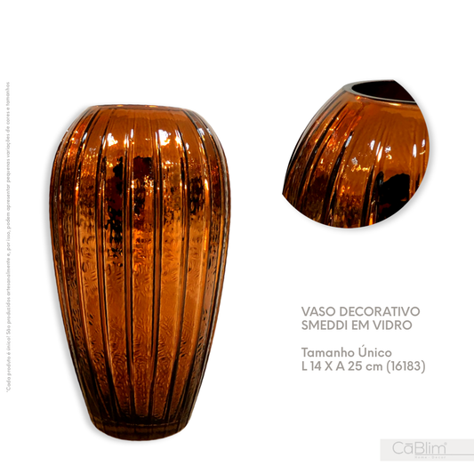 Vaso Decorativo Smeddi em Vidro