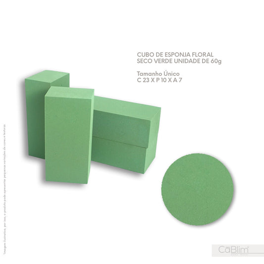 Cubo de esponja Floral Seco Verde Unidade 60g