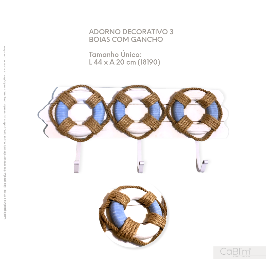 Adorno Decorativo 3 Boias com Gancho