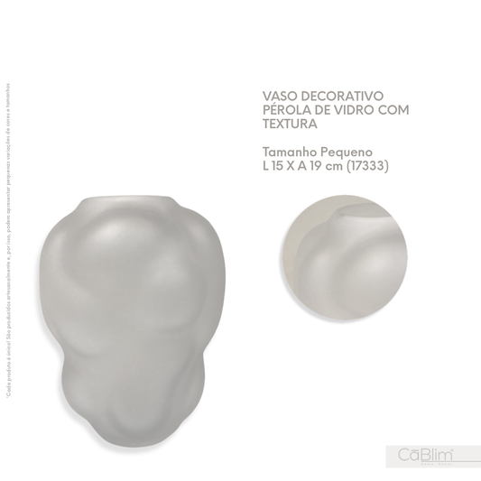 Vaso Decorativo Pérola de Vidro com Textura