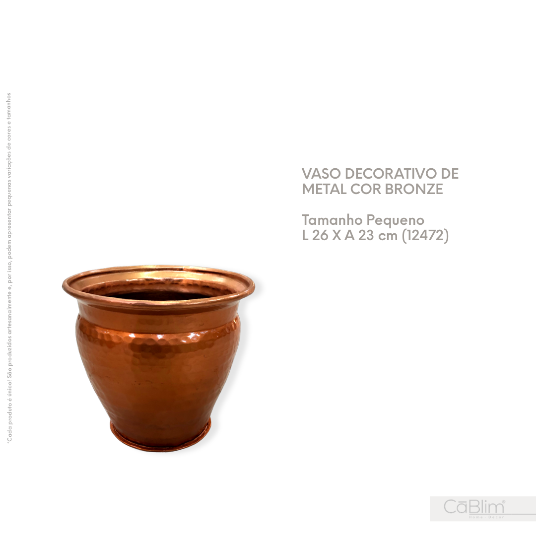 Vaso Decorativo de Metal cor Bronze