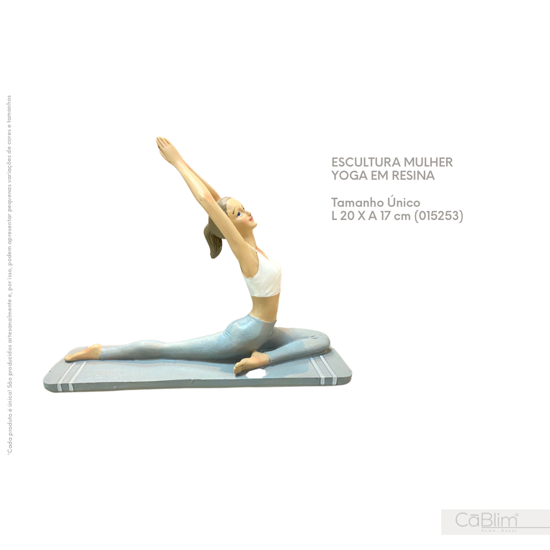 Escultura Mulher Yoga em Resina