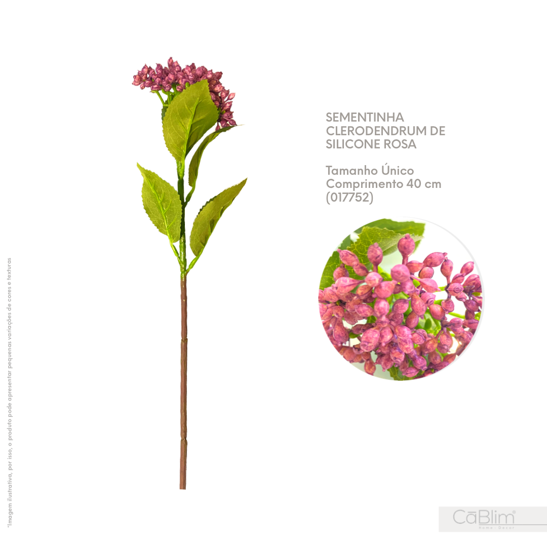 Sementinha Clerodendrum de Silicone Rosa